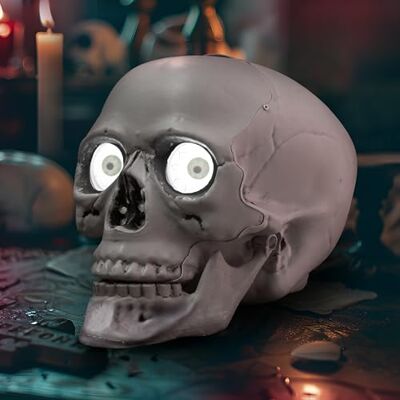 JOYIN Decoração de mesa de caveira de Halloween, acessório de mesa de caveira assustador com olhos cintilantes e balões oculares móveis para festa interior casa assombrada JOYIN Decoração de mesa de caveira de Halloween, acessório de mesa de caveira assustador com olhos cintilantes e balões oculares móveis para festa interior casa assombrada