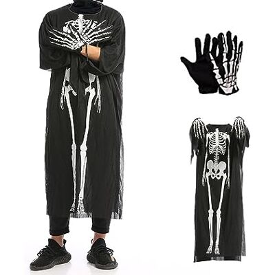 Generic Disfarce de Halloween esqueleto, fantasma esqueleto caveira fantasma roupa luvas máscara com capuz máscara de cream Generic Disfarce de Halloween esqueleto, fantasma esqueleto caveira fantasma roupa luvas máscara com capuz máscara de cream