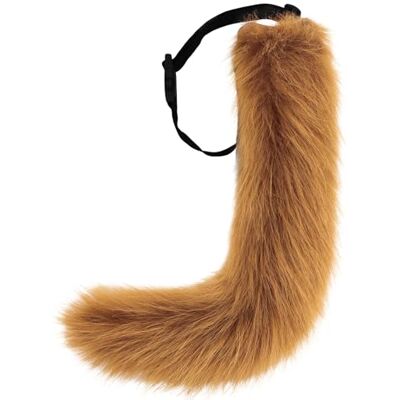DRESHOW Disfarce de raposa de pele sintética com cauda disfarce de Halloween festa para mulheres, Fluffy Tail: Brown, Talla única DRESHOW Disfarce de raposa de pele sintética com cauda disfarce de Halloween festa para mulheres, Fluffy Tail: Brown, Talla única