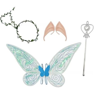 YZZT ZhuXIXILiang 4 peças asas de fadas luminosas para adultos com coroa flores disfarce menina brilhante para festas asas de fadas asas de anjo brilhantes cosplay elfo carnavais, Halloween, etc YZZT ZhuXIXILiang 4 peças asas de fadas luminosas para adultos com coroa flores disfarce menina brilhante para festas asas de fadas asas de anjo brilhantes cosplay elfo carnavais, Halloween, etc
