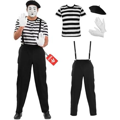 Fun Shack Disfarce Mimo homem adulto, disfarce circo e forçado, disfarces para carnaval e Halloween, M Fun Shack Disfarce Mimo homem adulto, disfarce circo e forçado, disfarces para carnaval e Halloween, M