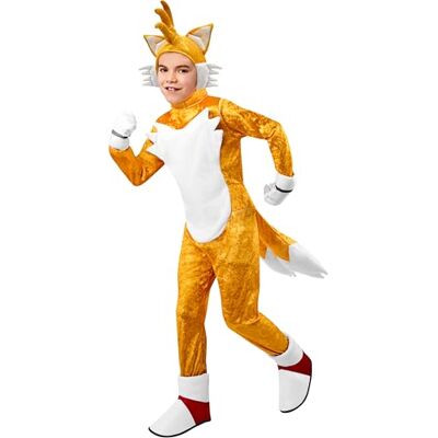 Rubies Disfarce de Tails deluxe para crianças, Jumpsuit com cobre-botas, luvas e acessório para a cabeça, oficial Sega Sonic para carnaval, Natal, aniversário, festas e Halloween, _L Rubies Disfarce de Tails deluxe para crianças, Jumpsuit com cobre-botas, luvas e acessório para a cabeça, oficial Sega Sonic para carnaval, Natal, aniversário, festas e Halloween, _L
