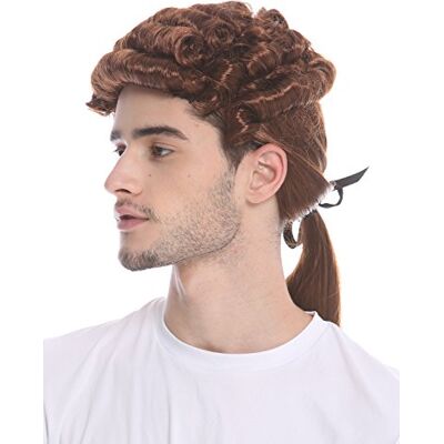 WIG ME UP DH1126-P33 Peruca Halloween homem mulher nobre rei oficial barroco curto encaracolado trança longa castanha WIG ME UP DH1126-P33 Peruca Halloween homem mulher nobre rei oficial barroco curto encaracolado trança longa castanha