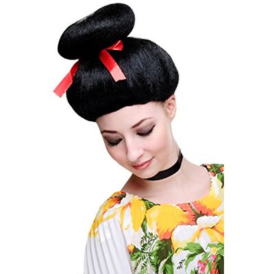 WIG ME UP Carnaval, peruca mulheres gueixa, Japão asiático, estilo cosplay japonês, menina chinesa preto, 2120-P103 WIG ME UP Carnaval, peruca mulheres gueixa, Japão asiático, estilo cosplay japonês, menina chinesa preto, 2120-P103