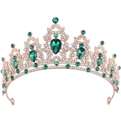 DRESHOW Coroa de aniversário para mulheres tiara de cristal para meninas decorações de cabelo acessórios de casamento coroa de purpurina diadema para festas de princesa DRESHOW Coroa de aniversário para mulheres tiara de cristal para meninas decorações de cabelo acessórios de casamento coroa de purpurina diadema para festas de princesa