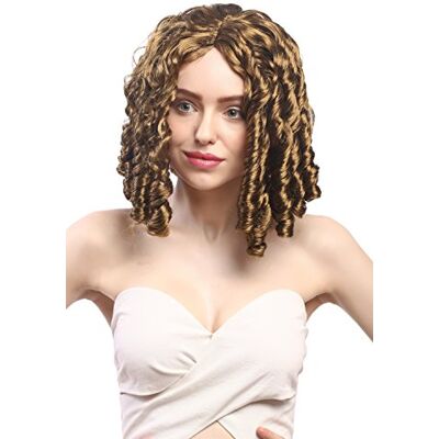 WIG ME UP 90900-ZA90 Peruca cosplay carnaval mulheres gótica Lolita barroco, jogo médio, ouro dourado, moreno, encaracolado WIG ME UP 90900-ZA90 Peruca cosplay carnaval mulheres gótica Lolita barroco, jogo médio, ouro dourado, moreno, encaracolado
