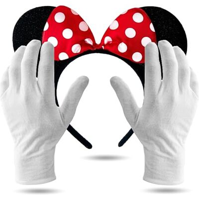 Costumed Conjunto de 2 orelhas de rato – disfarce com luvas e orelhas de rato para mulher no carnaval e carnaval Costumed Conjunto de 2 orelhas de rato – disfarce com luvas e orelhas de rato para mulher no carnaval e carnaval