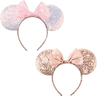 DRESHOW Orelhas de rato Laços com brilho Decoração de festa Fantasia de cosplay para mulheres DRESHOW Orelhas de rato Laços com brilho Decoração de festa Fantasia de cosplay para mulheres