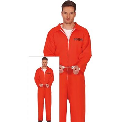 FIESTAS GUIRCA Festas GUIRCA Fantasia de preso para homem adulto macacão laranja Cor chamativa Número impresso fecho de correr 46-48 (S) poliéster Halloween, carnaval FIESTAS GUIRCA Festas GUIRCA Fantasia de preso para homem adulto macacão laranja Cor chamativa Número impresso fecho de correr 46-48 (S) poliéster Halloween, carnaval