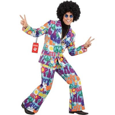 Fun Shack disfarce anos 70 homem, disfarce hippie Halloween homem, M Fun Shack disfarce anos 70 homem, disfarce hippie Halloween homem, M