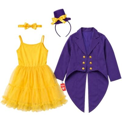 Fun Shack Disfarce proprietário a fábrica de chocolate mulher, disfarces circo mulher, apresentadora de circo, disfarce mulher carnaval Vestido Tutú, Chaqueta Morada, Pajarita & Mini Sombrero, Estilo Domadora, Perfecto para Halloween, Ideal para Disfraz Fun Shack Disfarce proprietário a fábrica de chocolate mulher, disfarces circo mulher, apresentadora de circo, disfarce mulher carnaval Vestido Tutú, Chaqueta Morada, Pajarita & Mini Sombrero, Estilo Domadora, Perfecto para Halloween, Ideal para Disfraz