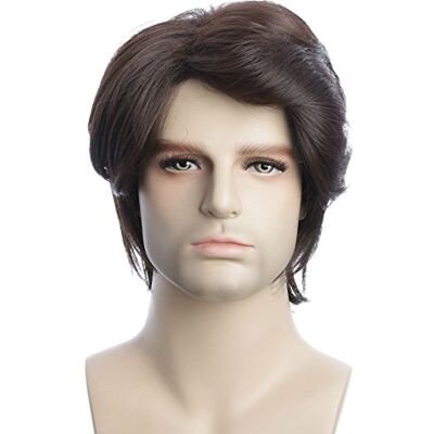 karlery Peruca de fantasia de Halloween para homem, cor castanho escuro karlery Peruca de fantasia de Halloween para homem, cor castanho escuro