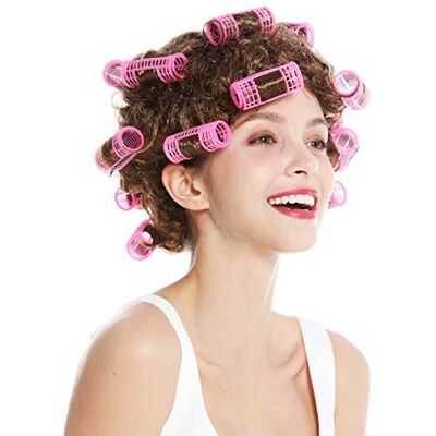 WIG ME UP -P6 Carnaval Halloween peruca mulher dona de casa rolos castanho Trashy Drag Queen WIG ME UP -P6 Carnaval Halloween peruca mulher dona de casa rolos castanho Trashy Drag Queen