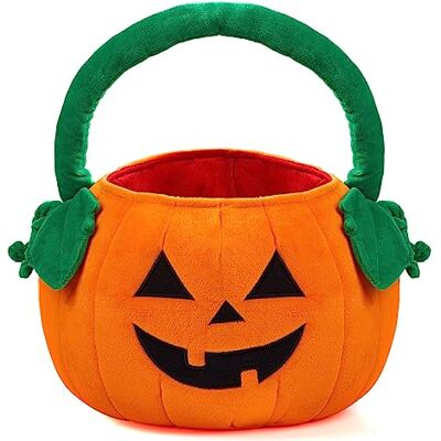 JOYIN Cubo de pelúcia de abóbora de Halloween, 27,9 x 34 cm, saco de doces para truques ou guloseimas, bonita cesta de Halloween com alça para meninos, meninas, meninos, truque ou tratamento, suprimentos de festa JOYIN Cubo de pelúcia de abóbora de Halloween, 27,9 x 34 cm, saco de doces para truques ou guloseimas, bonita cesta de Halloween com alça para meninos, meninas, meninos, truque ou tratamento, suprimentos de festa