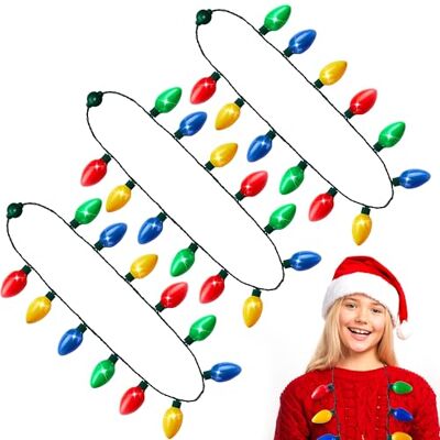 JOYIN Pack de 3 Colares com Luzes LED de Natal, Acessórios para Festas de Natal, Ofertas de Festa, 12 Lâmpadas LED JOYIN Pack de 3 Colares com Luzes LED de Natal, Acessórios para Festas de Natal, Ofertas de Festa, 12 Lâmpadas LED