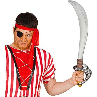 FIESTAS GUIRCA Espada pirata 7 mar (72 cm) Acessório de disfarce para piratas corsários de coruja carnaval Halloween máscaras festas infantis e adultos prata FIESTAS GUIRCA Espada pirata 7 mar (72 cm) Acessório de disfarce para piratas corsários de coruja carnaval Halloween máscaras festas infantis e adultos prata