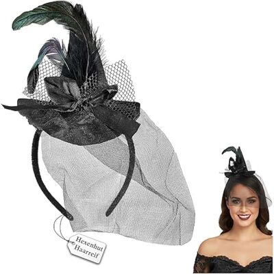Balinco Sexy diadema chapéu de bruxa com véu, penas, laço, acessórios de bruxa, decoração, disfarce de bruxa, Halloween, carnaval, disfarces Balinco Sexy diadema chapéu de bruxa com véu, penas, laço, acessórios de bruxa, decoração, disfarce de bruxa, Halloween, carnaval, disfarces
