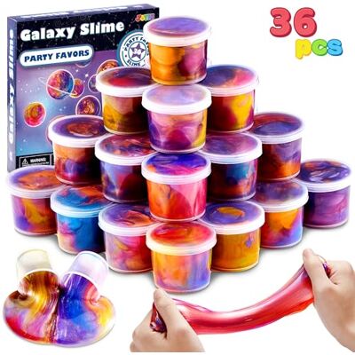 JOYIN Kit de Slime para Festas, 36 Pacotes de Slime de Galáxia para Lembrancinhas de Festa elástico, não pegajoso, Livre de Sujeira, Alívio do Estresse, e Seguro para Meninas e Meninos JOYIN Kit de Slime para Festas, 36 Pacotes de Slime de Galáxia para Lembrancinhas de Festa elástico, não pegajoso, Livre de Sujeira, Alívio do Estresse, e Seguro para Meninas e Meninos