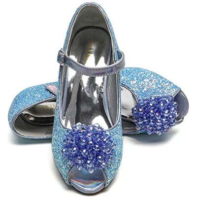 Elsa Sapatos de princesa para menina Sapatos de fantasia com brilhos e cristais Salto de 3 cm Para festas, aniversários e cosplay Saltos de princesa para menina (BLU23) Elsa Sapatos de princesa para menina Sapatos de fantasia com brilhos e cristais Salto de 3 cm Para festas, aniversários e cosplay Saltos de princesa para menina (BLU23)