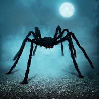 JOYIN Hairy Spider - Black - Decoração de Halloween para exteriores JOYIN Hairy Spider - Black - Decoração de Halloween para exteriores