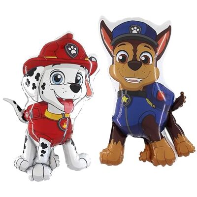 Toyland ® Embalagem de 2 balões da patrulha Canina de: balões de Chase de 89 cm (35") e Marshall de 86 cm (34") decorações para festas infantis Toyland ® Embalagem de 2 balões da patrulha Canina de: balões de Chase de 89 cm (35") e Marshall de 86 cm (34") decorações para festas infantis