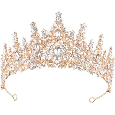 DRESHOW Coroa de aniversário para mulheres tiara de cristal para meninas decorações de cabelo acessórios de casamento coroa de purpurina diadema para festas de princesa DRESHOW Coroa de aniversário para mulheres tiara de cristal para meninas decorações de cabelo acessórios de casamento coroa de purpurina diadema para festas de princesa
