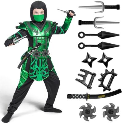 Spooktacular Creations Dia das Bruxas ninja disfarce para crianças, verde ninja disfarce para crianças ninja festas temáticas, Halloween disfarce Dress Up Spooktacular Creations Dia das Bruxas ninja disfarce para crianças, verde ninja disfarce para crianças ninja festas temáticas, Halloween disfarce Dress Up