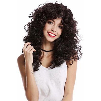 WIG ME UP 0051-P30/P103 Peruca mulher longa Halloween melena caracóis volumosos mistura preto e castanhoriscas WIG ME UP 0051-P30/P103 Peruca mulher longa Halloween melena caracóis volumosos mistura preto e castanhoriscas
