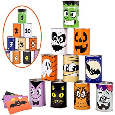 JOYIN Halloween Carnaval Can Bean Bag Toss Games for Kids & Adults Trick Gold Treat Decoration, Home Decor Party Favors Supplies, Homeschooling Backyard Game JOYIN Halloween Carnaval Can Bean Bag Toss Games for Kids & Adults Trick Gold Treat Decoration, Home Decor Party Favors Supplies, Homeschooling Backyard Game