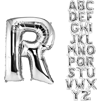 DekoRex ® Letras balão de folha insuflável para a sua comemoração de aniversário ou para o seu casamento de hélio 100 cm letra R DekoRex ® Letras balão de folha insuflável para a sua comemoração de aniversário ou para o seu casamento de hélio 100 cm letra R