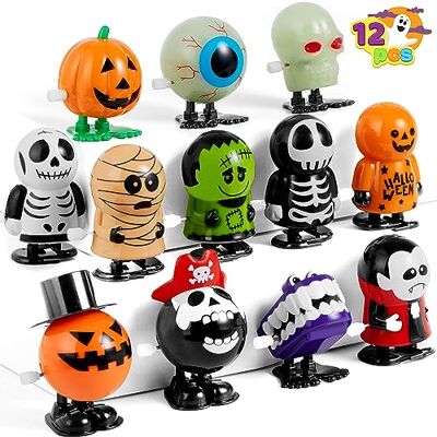 JOYIN 12 brinquedos de corda de Halloween para crianças, presentes em massa para festas de Halloween, enchimentos de sacos de presente, lembranças para a sala de aula escolar, prémios para jogos de carnaval JOYIN 12 brinquedos de corda de Halloween para crianças, presentes em massa para festas de Halloween, enchimentos de sacos de presente, lembranças para a sala de aula escolar, prémios para jogos de carnaval