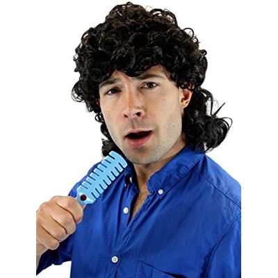 WIG ME UP 3751-P1 Peruca Masculina Carnaval Halloween Cacheado de Cor Preta Popstar Kinky WIG ME UP 3751-P1 Peruca Masculina Carnaval Halloween Cacheado de Cor Preta Popstar Kinky