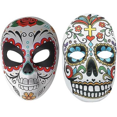 TRIXES 2 Máscaras caveira açúcar dia mortos TRIXES 2 Máscaras caveira açúcar dia mortos