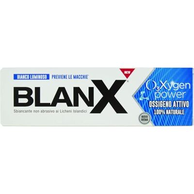 BLANX Pasta de dentes O3x, branqueadora, abrilhantadora, natural, com oxigénio ativo, líquen natural, 75 ml, 1 BLANX Pasta de dentes O3x, branqueadora, abrilhantadora, natural, com oxigénio ativo, líquen natural, 75 ml, 1