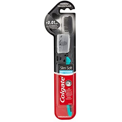 Colgate Escova de dentes macia e fina Slim, com cerdas em cinza Colgate Escova de dentes macia e fina Slim, com cerdas em cinza