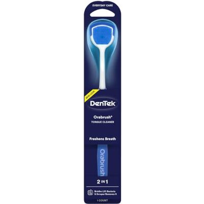 DenTek Orabrush 2 em 1, limpador de língua e raspador de língua, 1 unidade DenTek Orabrush 2 em 1, limpador de língua e raspador de língua, 1 unidade