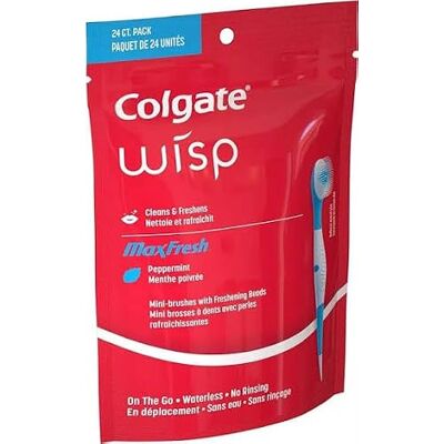 Colgate Optic Wisp Minissaia de dentes descartável, branca, com pérola de menta fresca, 24 unidades Colgate Optic Wisp Minissaia de dentes descartável, branca, com pérola de menta fresca, 24 unidades