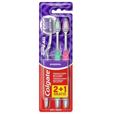Colgate Cepillo Zig Zag Suave, Es, 0, 3 Unidad Escova de dentes manual suave, filtros cruzados multidimensionais, limpador de língua incluído Colgate Cepillo Zig Zag Suave, Es, 0, 3 Unidad Escova de dentes manual suave, filtros cruzados multidimensionais, limpador de língua incluído