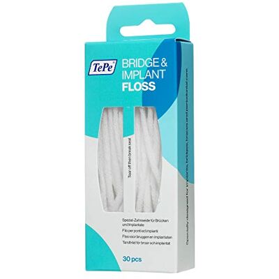 TePe Cabeça da escova interdental Bridge e Implant Floss Pack de 30 pavio TePe Cabeça da escova interdental Bridge e Implant Floss Pack de 30 pavio