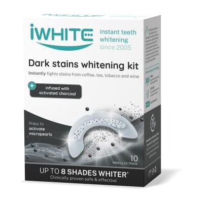 iWhite Kit de Manchas Escuras de Blanqueamento Dental 10 Moldes Blanqueador Dental Profissional Elimina Manchas Escuras Instantaneamente e Refresca a Respiração Blanqueador Dental com Carvão Ativo iWhite Kit de Manchas Escuras de Blanqueamento Dental 10 Moldes Blanqueador Dental Profissional Elimina Manchas Escuras Instantaneamente e Refresca a Respiração Blanqueador Dental com Carvão Ativo