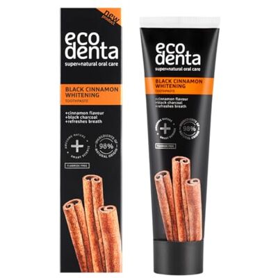 ECODENTA Pasta de dentes de carvão ativado Dentes brancos sem flúor I Pasta de dentes de carvão preto branqueamento dental I Canela Negra Pasta de dentes de carvão ativado para branqueamento dos ECODENTA Pasta de dentes de carvão ativado Dentes brancos sem flúor I Pasta de dentes de carvão preto branqueamento dental I Canela Negra Pasta de dentes de carvão ativado para branqueamento dos