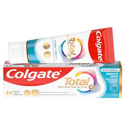 Colgate Pasta de dentes pendurada total esmalte saudável Dentífrico com flúor que remineraliza esmalte enfraquecido, proteção contra cáries, placa e mau hálito, uso diário Colgate Pasta de dentes pendurada total esmalte saudável Dentífrico com flúor que remineraliza esmalte enfraquecido, proteção contra cáries, placa e mau hálito, uso diário