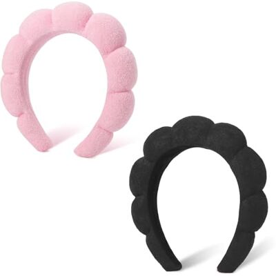 DRESHOW Tiara Spa para Mulheres Tiara com Esponja para Lavar o Rosto Nuvens Suave Tecido de Cacho Tiaras para o Cuidado da Pele Maquiagem DRESHOW Tiara Spa para Mulheres Tiara com Esponja para Lavar o Rosto Nuvens Suave Tecido de Cacho Tiaras para o Cuidado da Pele Maquiagem