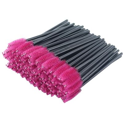 EASYKEENECOM 100 escovas descartáveis para pestanas, máscara, aplicador de pestanas, sobrancelhas, escova cosmética, escova de sobrancelhas, pincéis de maquilhagem, kits de ferramentas (preto-rosa) EASYKEENECOM 100 escovas descartáveis para pestanas, máscara, aplicador de pestanas, sobrancelhas, escova cosmética, escova de sobrancelhas, pincéis de maquilhagem, kits de ferramentas (preto-rosa)