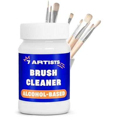 7 Artists Limpador de pincéis de pintura acrílica 100 ml, solvente para limpar pincéis, limpeza, Thinner, máquina de lavar pincel inteligente Brush Rinser 7 Artists Limpador de pincéis de pintura acrílica 100 ml, solvente para limpar pincéis, limpeza, Thinner, máquina de lavar pincel inteligente Brush Rinser