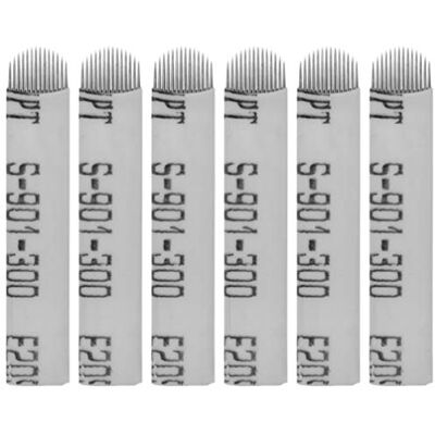 Artibetter 50pcs microblading en forma de u cuchillas de de cejas 14 pines () Lâminas de aço inoxidável esterilizadas para maquilhagem semipermanente, sobrancelhas pelo a pelo e micropigmentação, branco Artibetter 50pcs microblading en forma de u cuchillas de de cejas 14 pines () Lâminas de aço inoxidável esterilizadas para maquilhagem semipermanente, sobrancelhas pelo a pelo e micropigmentação, branco