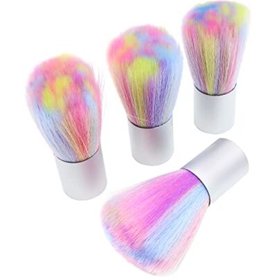 WANGCL 4 pacotes de pincéis coloridos removedores de pó de unhas, limpador de pincéis de unhas portátil, blush em pó para materiais de maquilhagem de unhas WANGCL 4 pacotes de pincéis coloridos removedores de pó de unhas, limpador de pincéis de unhas portátil, blush em pó para materiais de maquilhagem de unhas
