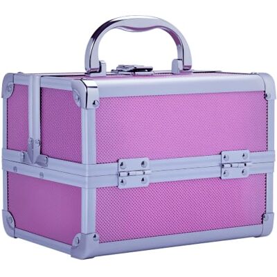 HOMCOM Maletín Maquillaje Profesional Portátil 20x15x15 cm Rosa Estojo cosmético, bandejas de 3 níveis, espelho, 2 chaves, para joalheiro, manicure, viagem HOMCOM Maletín Maquillaje Profesional Portátil 20x15x15 cm Rosa Estojo cosmético, bandejas de 3 níveis, espelho, 2 chaves, para joalheiro, manicure, viagem