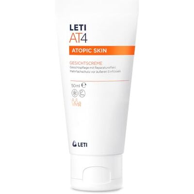 Leti AT4 Creme Facial Cuidado Facial com Efeito Reparador para Pele Seca ou com Tendência a Neurodermite, 50 ml Leti AT4 Creme Facial Cuidado Facial com Efeito Reparador para Pele Seca ou com Tendência a Neurodermite, 50 ml