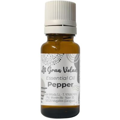 GRAN VELADA Óleo essencial de pimenta preta de 5% Tonifica, desintoxica e alivia a dor muscular, ideal para cosméticos e romaterapia, 100 ml GRAN VELADA Óleo essencial de pimenta preta de 5% Tonifica, desintoxica e alivia a dor muscular, ideal para cosméticos e romaterapia, 100 ml